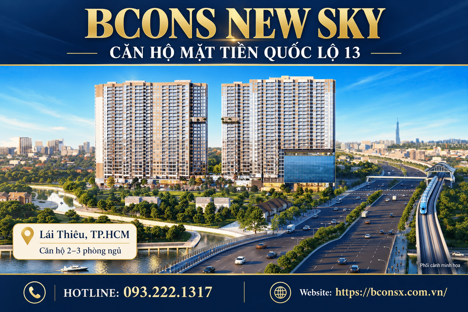 Dự án căn hộ Bcons New Sky mặt tiền Quốc Lộ 13
